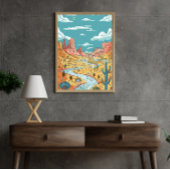 Storybook Desert Canyon Illustration Fotodruck