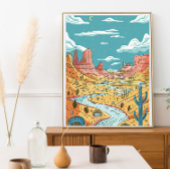 Storybook Desert Canyon Illustration Fotodruck