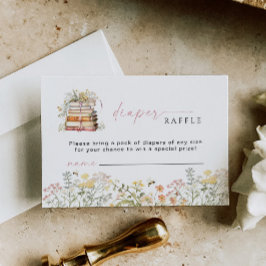 Storybook Diaper Raffeln Einsteckkarte Wildblume Begleitkarte