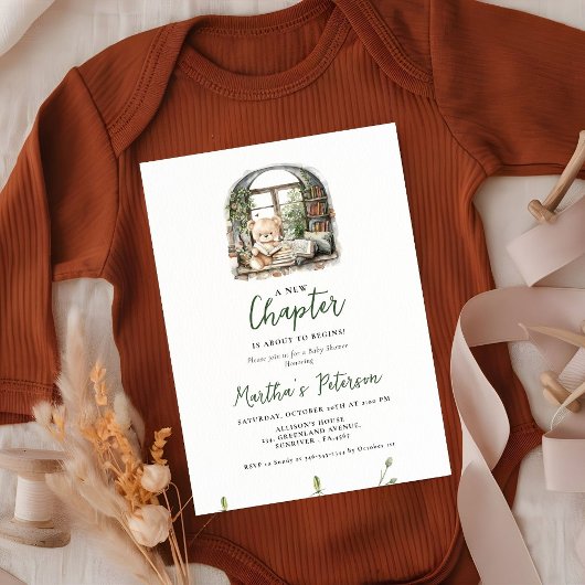 Storybook Ein neues Kapitel über die Kinderdusche Einladung