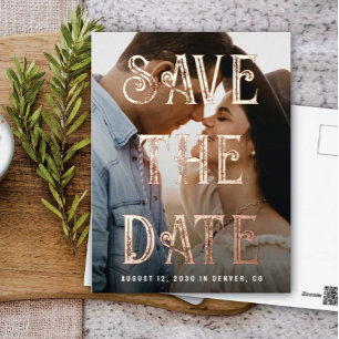 Storybook Ending Save the Date Folie Einladungspostkarte