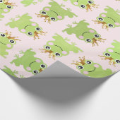 Storybook Fairy Tale Frog Prince Baby Dusche Rosa Geschenkpapier (Ecke)