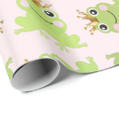 Storybook Fairy Tale Frog Prince Baby Dusche Rosa Geschenkpapier (Rolleneckpunkt)