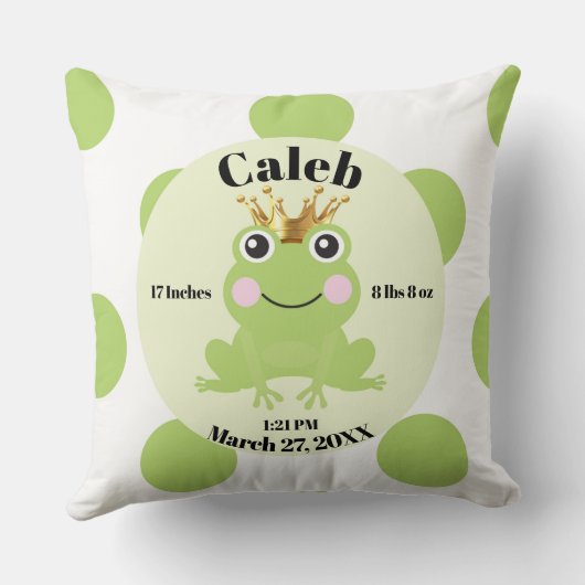 Storybook Fairy Tale Frog Prince Birth Pillow Gesc Kissen (Rückseite)