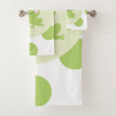 Storybook Fairy Tale Frog Prince Green Dots Badhandtuch Set (Insitu)