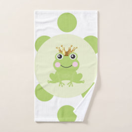Storybook Fairy Tale Frog Prince Green Dots Badhandtuch Set