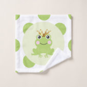 Storybook Fairy Tale Frog Prince Green Dots Badhandtuch Set (Waschlappen)