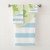 Storybook Fairy tale Frosch Prince Blue Stripes Badhandtuch Set (Insitu)