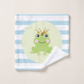 Storybook Fairy tale Frosch Prince Blue Stripes Badhandtuch Set (Waschlappen)