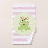Storybook Fairy tale Frosch Prinz Pink Streifen Badhandtuch Set (Handtuch)
