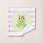 Storybook Fairy tale Frosch Prinz Pink Streifen Badhandtuch Set (Waschlappen)