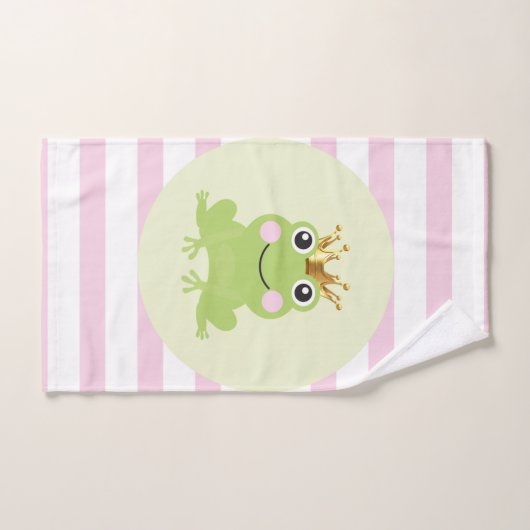 Storybook Fairy tale Frosch Prinz Pink Streifen Badhandtuch Set (Handtuch)