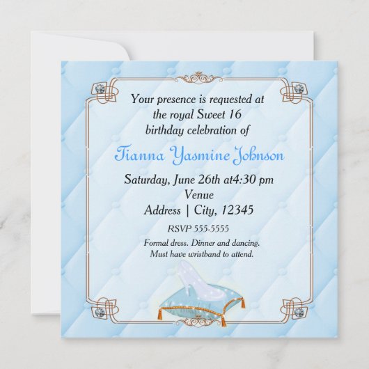 Storybook Fairytale Princess Elegantes Hochzeitsfe Einladung (Vorderseite)