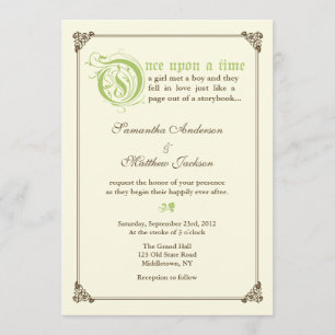 Storybook Fairytale Wedding Einladung - Green