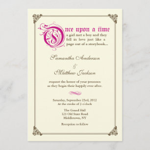 Storybook Fairytale Wedding Einladung - Magenta