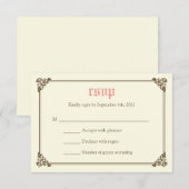 Storybook Fairytale Wedding RSVP Card - Rosa Karte (Vorne/Hinten)