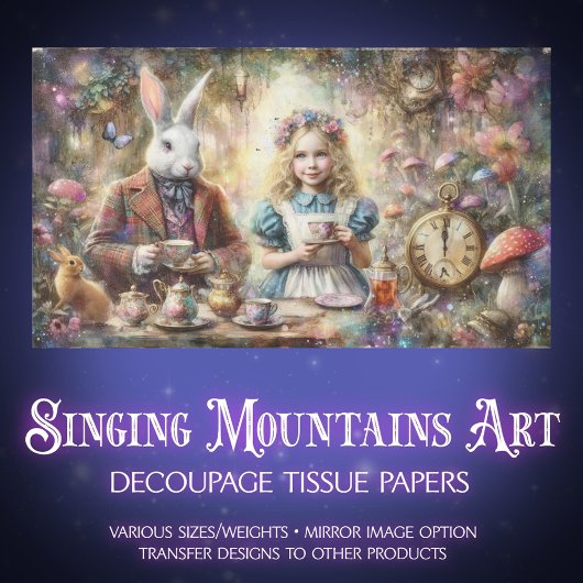 Storybook Fantasy Tea Party Furniture Decoupage Seidenpapier