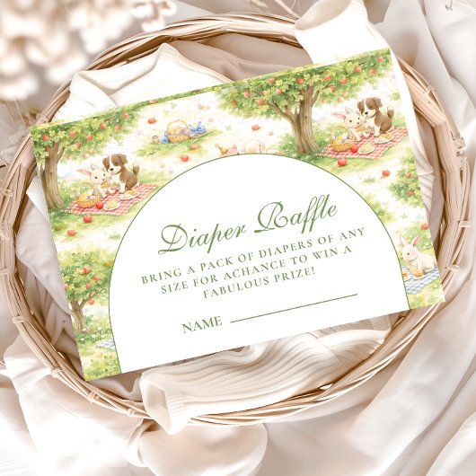 Storybook Farm Animals Diapper Raffle Begleitkarte
