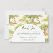 Storybook Farm Animals First Birthday Dankeskarte (Vorderseite)