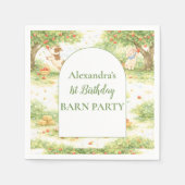 Storybook Farm Animals First Birthday Serviette (Vorderseite)