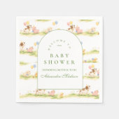 Storybook Farm Animals Pastel Baby Shower Serviette (Vorderseite)