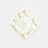 Storybook Farm Animals Pastel Baby Shower Serviette (Ecke)