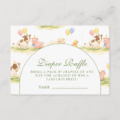 Storybook Farm Animals Pastel Diapper Raffle Begleitkarte (Vorderseite)
