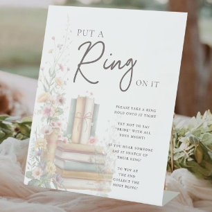Storybook Floral Boho "Put a Ring on It" Bridal Sockelschild