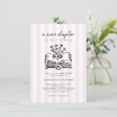 Storybook Floral Ein neues Kapitel beginnt mit Bab Einladung (Stehend Vorderseite)