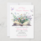 Storybook Floral Pink Ein neues Kapitel Kinderdusc Einladung (Vorderseite)