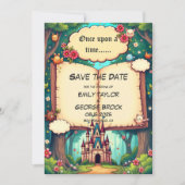 Storybook Forest Woodland Burg Märchenfest Hochzei Save The Date (Vorderseite)