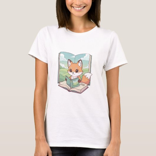 Storybook Fox Reader T-Shirt (Vorderseite)