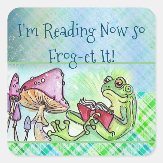 Storybook Frog Quadratischer Aufkleber (Vorderseite)