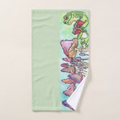 Storybook Frog Reading Badhandtuch Set (Handtuch)