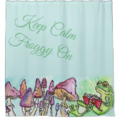 Storybook Frog Reading, Behalt Calm Froggy On Duschvorhang (Vorderseite)