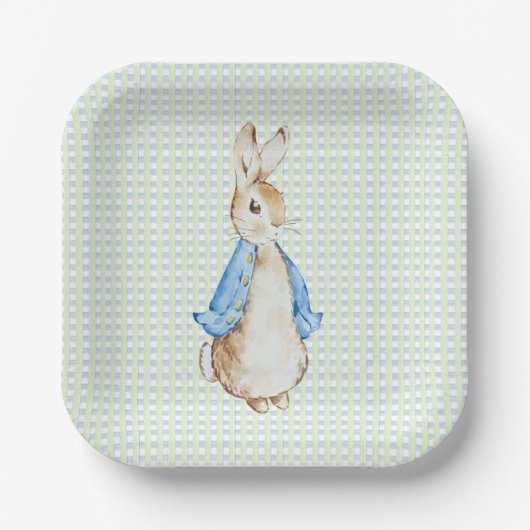 Storybook Garden Rabbit Inspired Baby Shower Pappteller (Vorderseite)