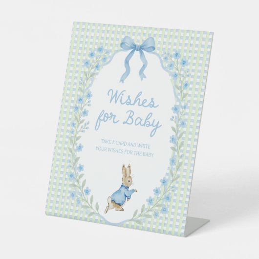 Storybook Garden Rabbit Inspired Baby Shower Sockelschild (Vorderseite)