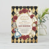 Storybook Garden Tea Party Baby Shower Einladung (Stehend Vorderseite)