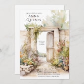 Storybook Garden Villa Wedding Einladung (Vorne/Hinten)