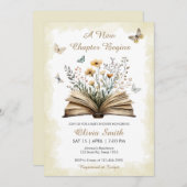 Storybook Gender Neutral ein neues Kapitel Baby Du Einladung (Vorne/Hinten)