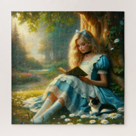 Storybook Girl Reading in an Enchanted Forest Puzzle