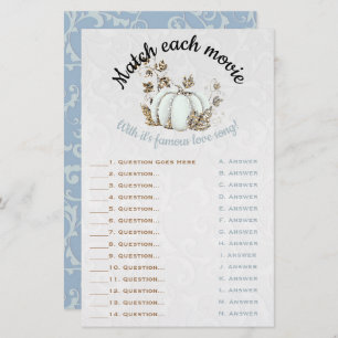 Storybook Gold White Pumpkin Bridal Match Game