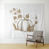 Storybook Gold White Pumpkin Fairy Tale Banner Wandteppich (Beispiel (Horizontal))