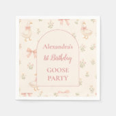 Storybook Goose 1st Birthday Serviette (Vorderseite)