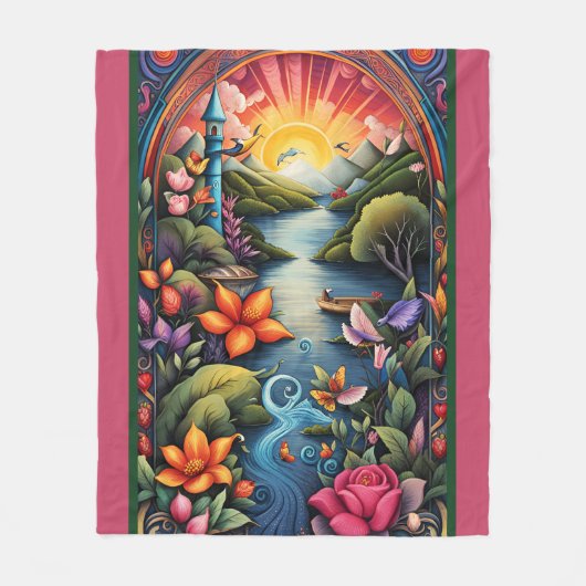 Storybook Landscape 1 Fleecedecke (Vorderseite)