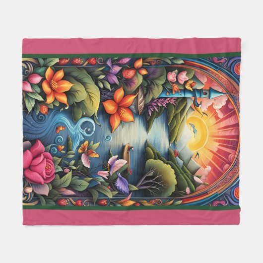 Storybook Landscape 1 Fleecedecke (Vorderseite (Horizontal))