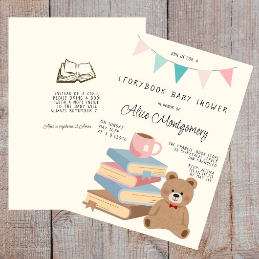 Storybook Library Themed Baby Shower  Einladung