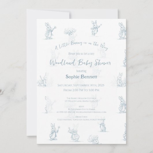Storybook Little Bunny Peter Baby Shower Einladung (Vorderseite)