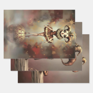 Storybook Melancholic Clown Geschenkpapier Set