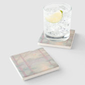 Storybook Moon Kalkstein Steinuntersetzer (Seitenansicht)